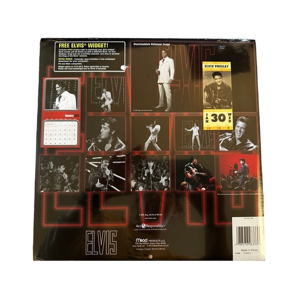 Elvis Presley Calendar Lot of 10 era 2001-2015 Sealed Mead Products - Picture 14 of 16